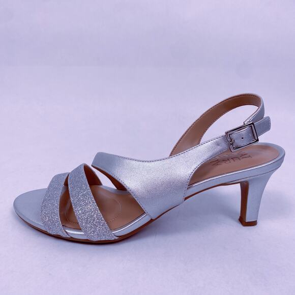 Naturalizer Taimi Slingback Silver Glitter Sandals 8.5 - Picture 3 of 9